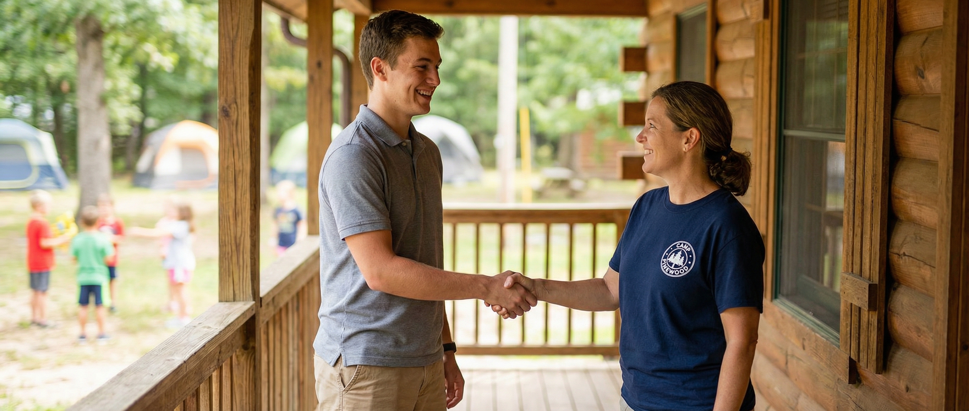 Camp staff greeting